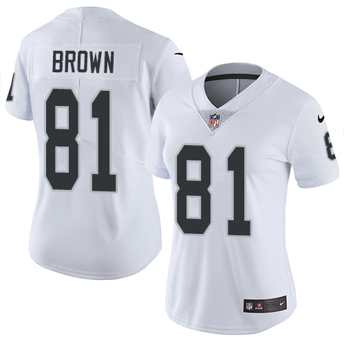 Las Vegas Raiders #81 Tim Brown White Women's Stitched Vapor Untouchable Limited Jersey Womens
