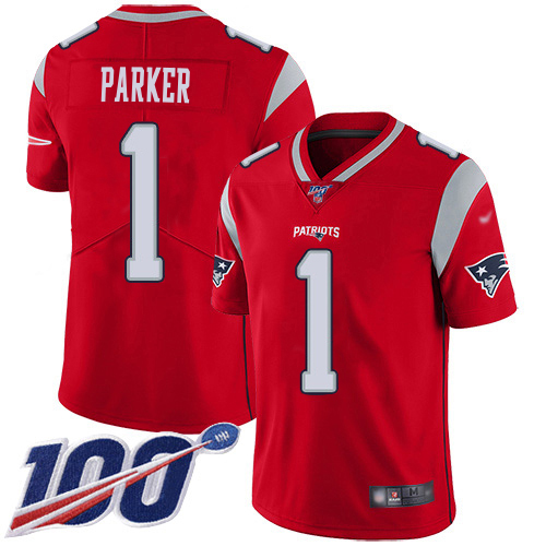 Patriots #1 DeVante Parker Red Youth Stitched Limited Inverted Legend 100th Season Jersey