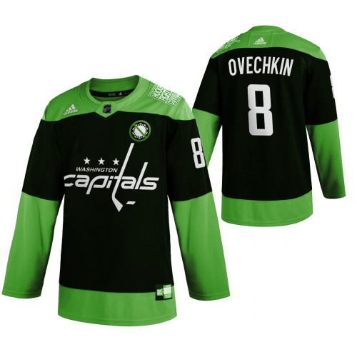 Washington Washington Capitals #8 Alexander Ovechkin Men's Adidas Green Hockey Fight nCoV Limited Jersey Men's