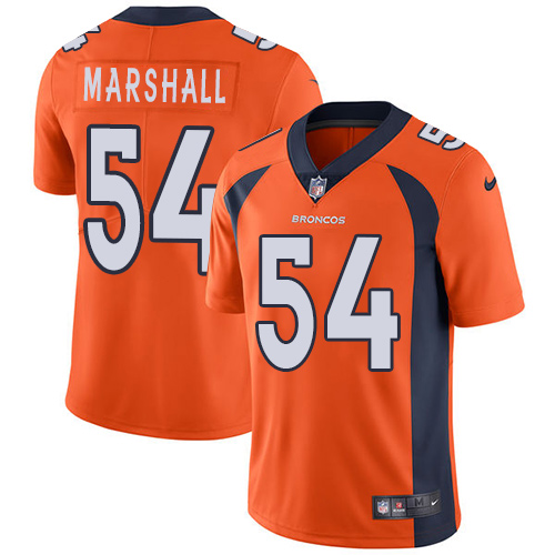 Denver Broncos #54 Brandon Marshall Orange Team Color Men's Stitched Vapor Untouchable Limited Jersey Men's