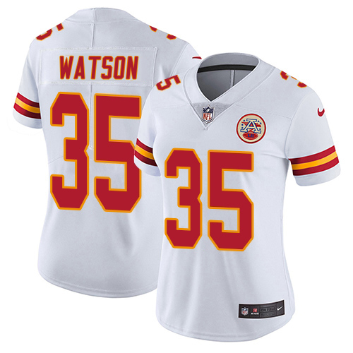 Chiefs #35 Jaylen Watson White Women's Stitched Vapor Untouchable Limited Jersey