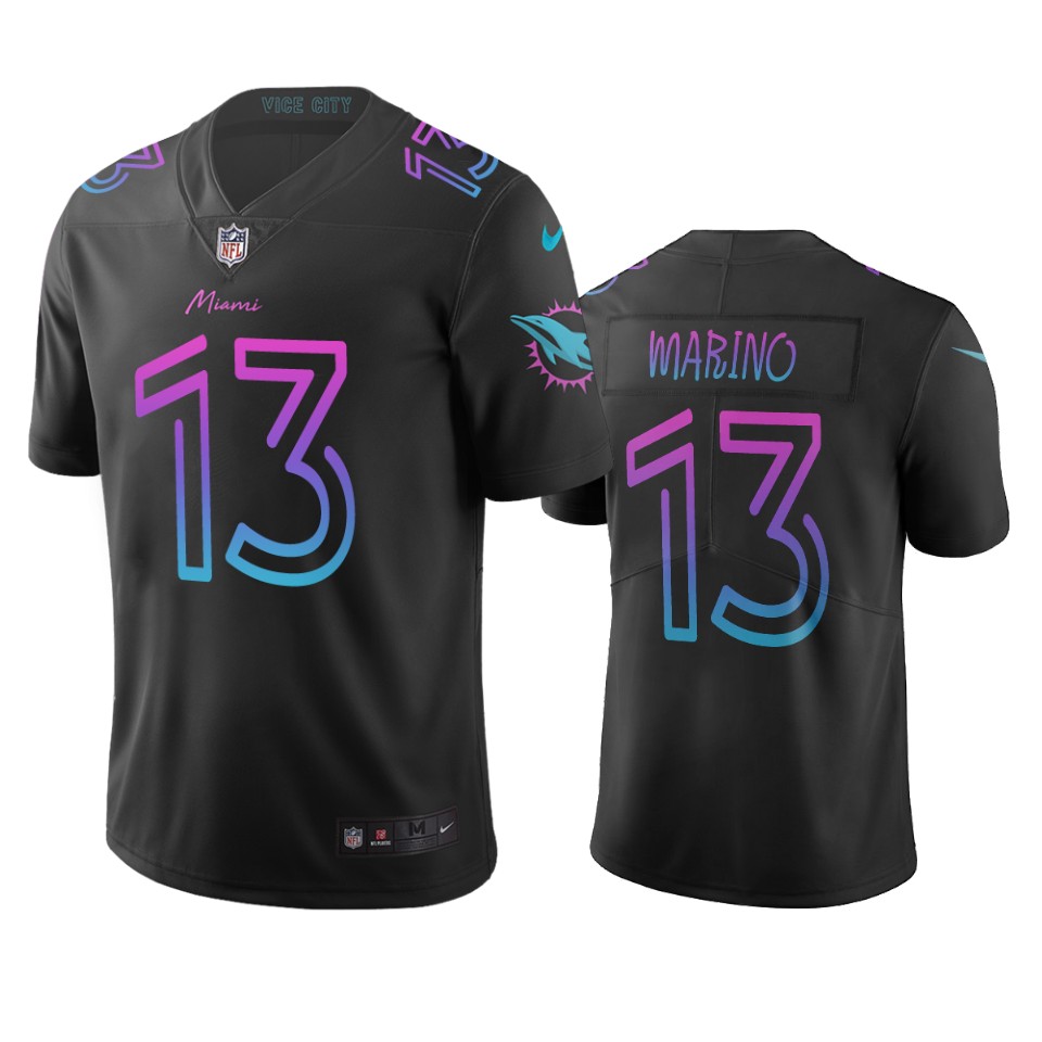 Miami Dolphins #13 Dan Marino Black Vapor Limited City Edition Jersey