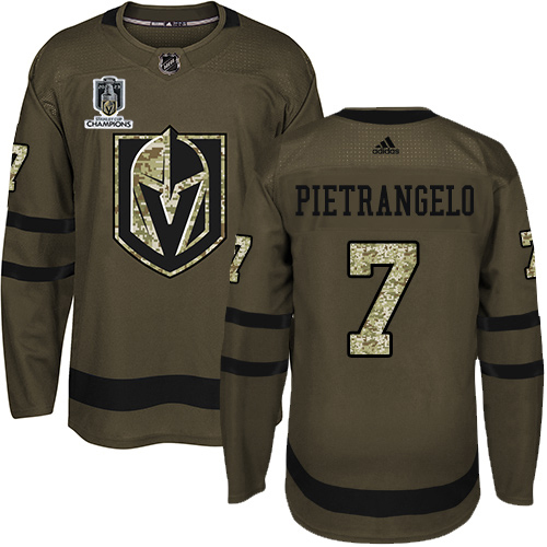 Adidas Golden Knights #7 Alex Pietrangelo Green 2023 Stanley Cup Champions Salute To Service Stitched Jersey