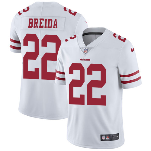 San Francisco 49ers #22 Matt Breida White Men's Stitched Vapor Untouchable Limited Jersey Men's
