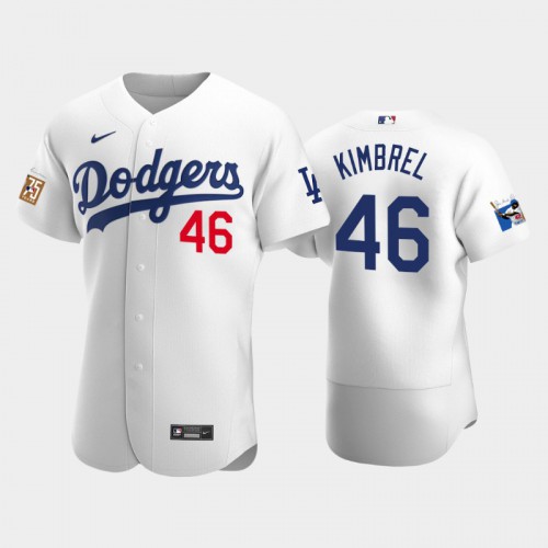 Los Angeles Los Angeles Dodgers #46 Craig Kimbrel Men's Jackie Robinson 75th Anniversary Authentic Jersey - White Men's