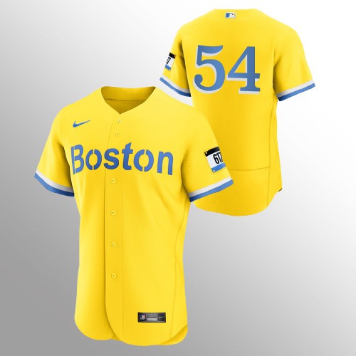 Boston Boston Red Sox #54 Martin Perez Men's 2021 City Connect Gold Authentic Jersey - No Name Men's
