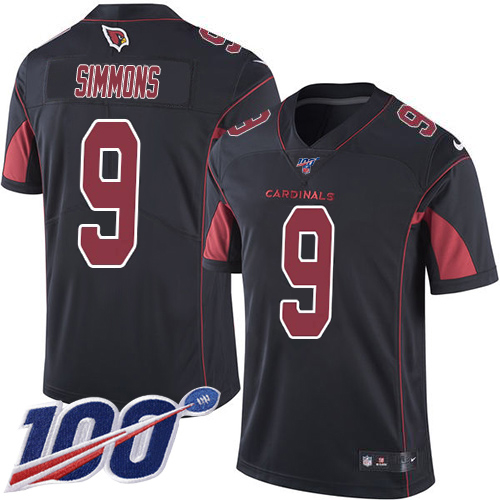 Cardinals #9 Isaiah Simmons Black Men's Stitched Limited Rush 100th Season Jersey