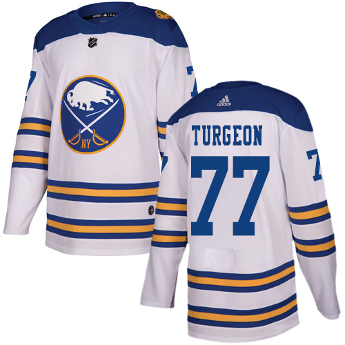 Adidas Buffalo Sabres #77 Pierre Turgeon White Authentic 2018 Winter Classic Stitched Jersey Men's