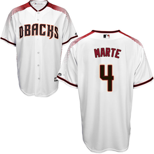 Arizona Diamondbacks #4 Ketel Marte White/Crimson Home Women's Stitched Jersey Womens