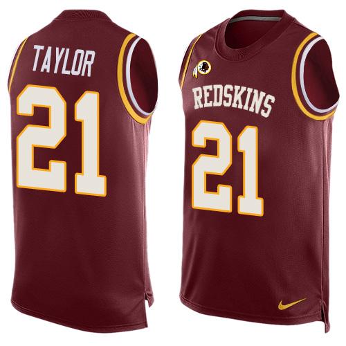 Commanders #21 Sean Taylor Burgundy Red Team Color Men's Stitched Limited Tank Top Jersey