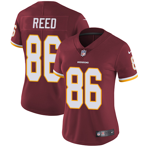 Washington Commanders #86 Jordan Reed Burgundy Red Team Color Women's Stitched Vapor Untouchable Limited Jersey Womens