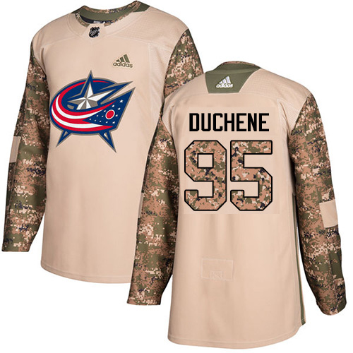 Adidas Columbus Blue Jackets #95 Matt Duchene Camo Authentic 2017 Veterans Day Stitched Jersey Men's