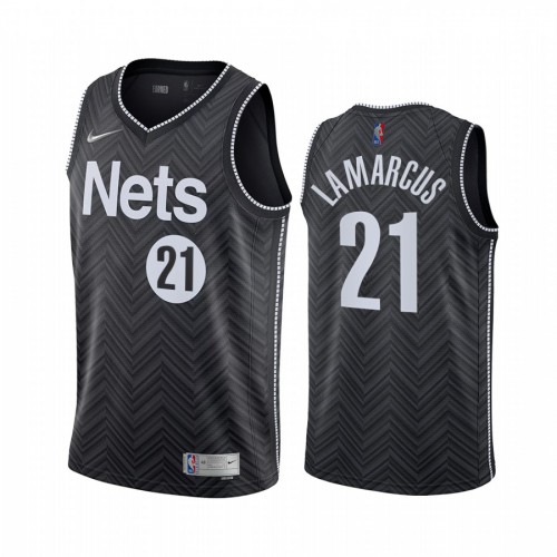 Brooklyn Brooklyn Nets #21 LaMarcus Aldridge Black Swingman 2020-21 Earned Edition Jersey Mens