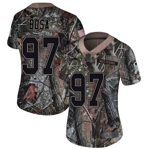 Chargers #97 Joey Bosa Camo Women's Stitched Limited Rush Realtree Jersey