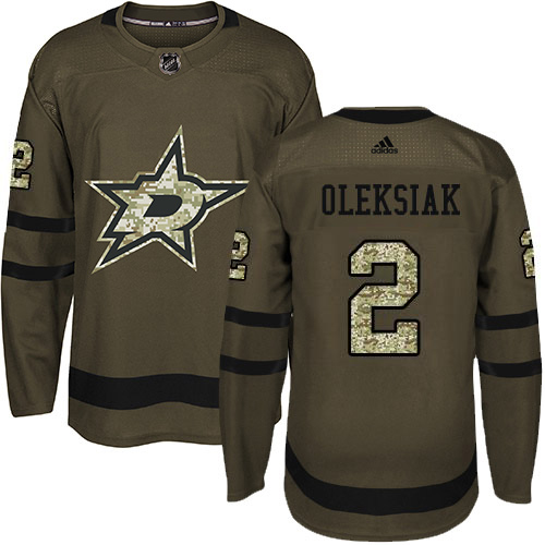 Adidas Dallas Stars #2 Jamie Oleksiak Green Salute to Service Stitched Jersey Men's