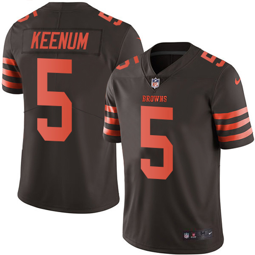 Cleveland Browns #5 Case Keenum Brown Youth Stitched Limited Rush Jersey Youth