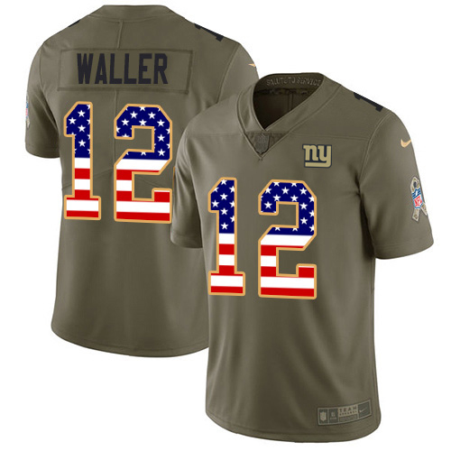 Giants #12 Darren Waller Olive/USA Flag Youth Stitched Limited 2017 Salute To Service Jersey