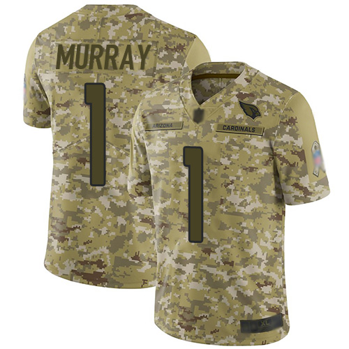 Cardinals #1 Kyler Murray Camo Youth Stitched Limited 2018 Salute To Service Jersey