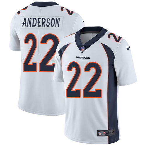 Denver Broncos #22 C.J. Anderson White Men's Stitched Vapor Untouchable Limited Jersey Men's