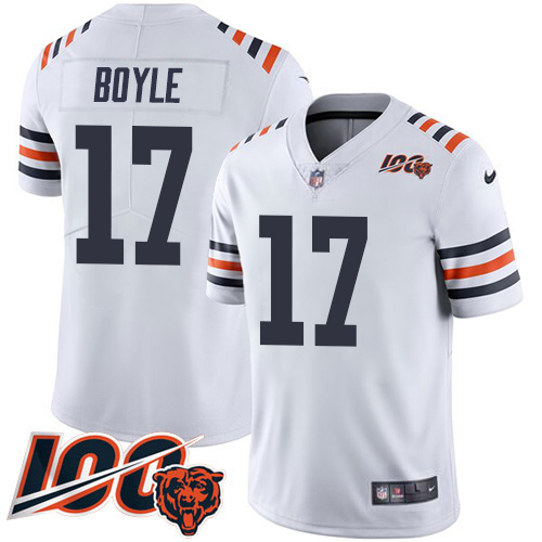 Bears #17 Tim Boyle White Youth Stitched 100th Season Vapor Limited Jersey