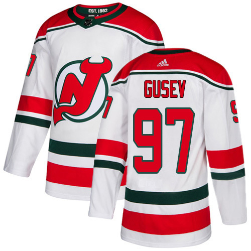 Adidas New Jersey Devils #97 Nikita Gusev White Alternate Authentic Stitched Youth Jersey Youth