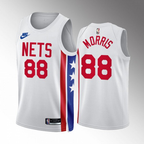 Brooklyn Nets #88 Markieff Morris White 2022-23 Mens Classic Edition Jersey Mens