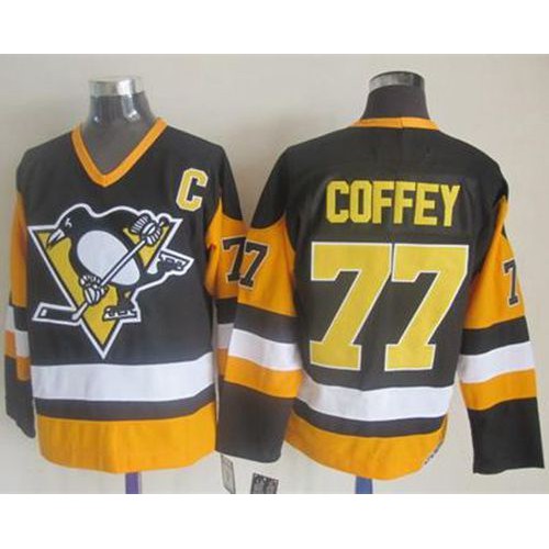 Pittsburgh Penguins #77 Paul Coffey Black CCM Throwback Stitched Jersey Men's