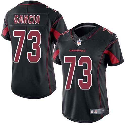 Arizona Cardinals #73 Max Garcia Black Women's Stitched Limited Rush Jersey Womens