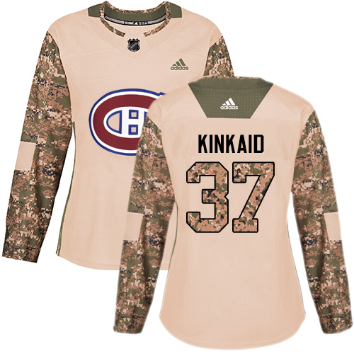 Adidas Montreal Canadiens #37 Keith Kinkaid Camo Authentic 2017 Veterans Day Women's Stitched Jersey Womens