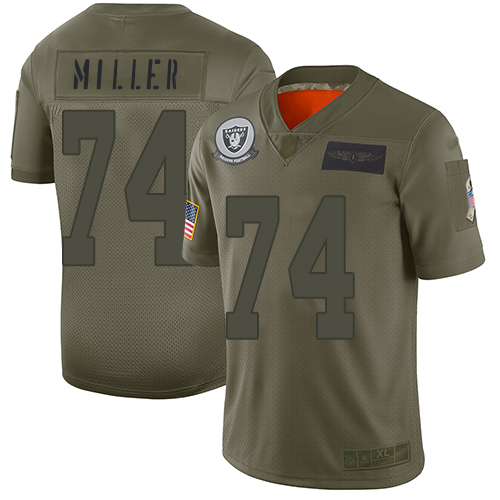 Las Vegas Raiders #74 Kolton Miller Camo Youth Stitched Limited 2019 Salute to Service Jersey Youth