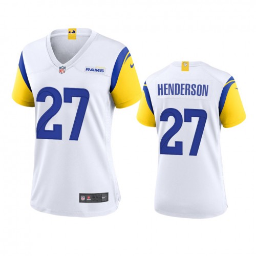 Los Angeles Los Angeles Rams #27 Darrell Henderson Women's Alternate Game Jersey - White Womens