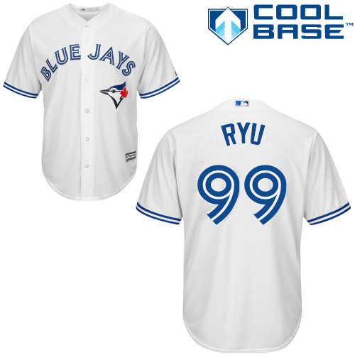 Toronto Blue Jays #99 Hyun-Jin Ryu White New Cool Base Stitched Youth Jersey Youth