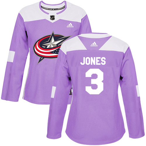 Adidas Columbus Blue Jackets #3 Seth Jones Purple Authentic Fights Cancer Women's Stitched Jersey Womens