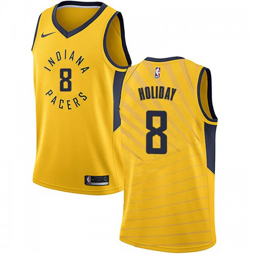 Indiana Pacers #8 Justin Holiday Gold Youth Swingman Statement Edition Jersey Youth