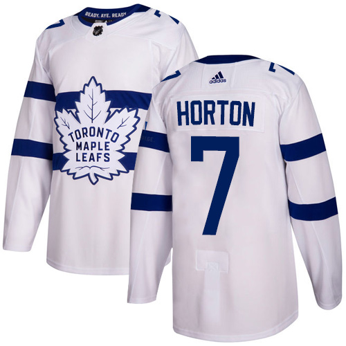 Adidas Maple Toronto Maple Leafs #7 Tim Horton White Authentic 2018 Stadium Series Stitched Jersey Men's