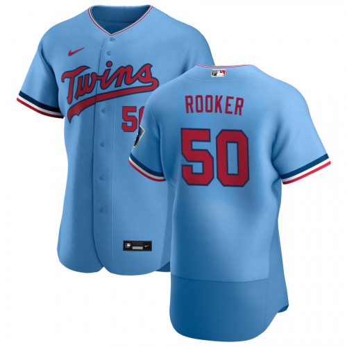 Minnesota Minnesota Twins #50 Brent Rooker Men's Light Blue Alternate 2020 Authentic Team Jersey Men's