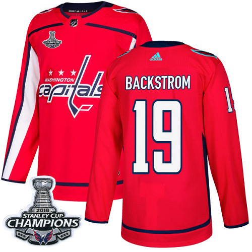 Adidas Washington Capitals #19 Nicklas Backstrom Red Home Authentic Stanley Cup Final Champions Stitched Youth Jersey Youth