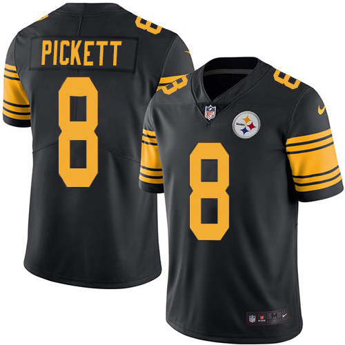 Steelers #8 Kenny Pickett Black Men's Stitched Limited Rush Jersey