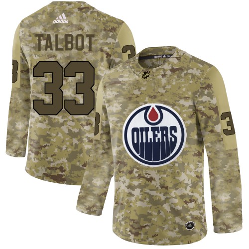Adidas Edmonton Oilers #33 Cam Talbot Camo Authentic Stitched Jersey Men's