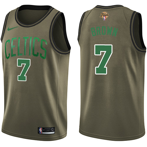 Boston Celtics #7 Jaylen Brown Green Salute to Service Youth 2022 Finals Swingman Jersey Youth