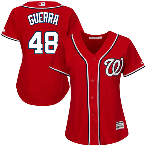 Washington Nationals #48 Javy Guerra Red Alternate Women's Stitched Jersey Womens