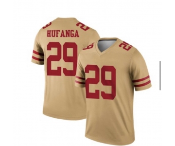 Men's Youth Women's San Francisco 49ers #29 Talanoa Hufanga Gold Inverted Legend Jersey
