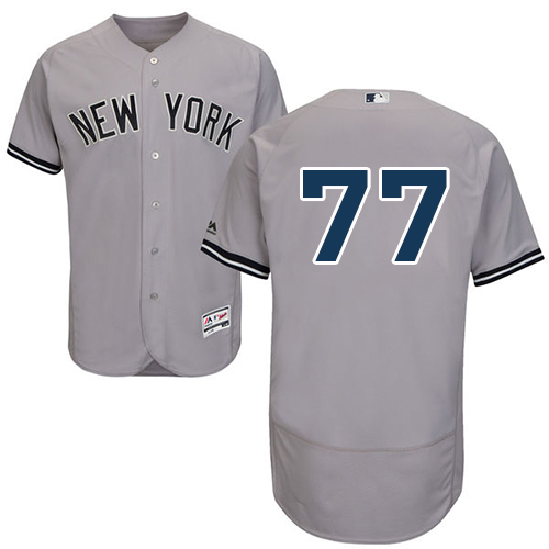 New York Yankees #77 Clint Frazier Grey Flexbase Authentic Collection Stitched Jersey Men's