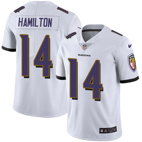 Ravens #14 Kyle Hamilton White Men's Stitched Vapor Untouchable Limited Jersey