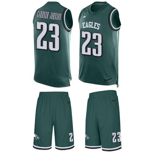 Eagles #23 C.J. Gardner-Johnson Green Team Color Men's Stitched Limited Tank Top Suit Jersey