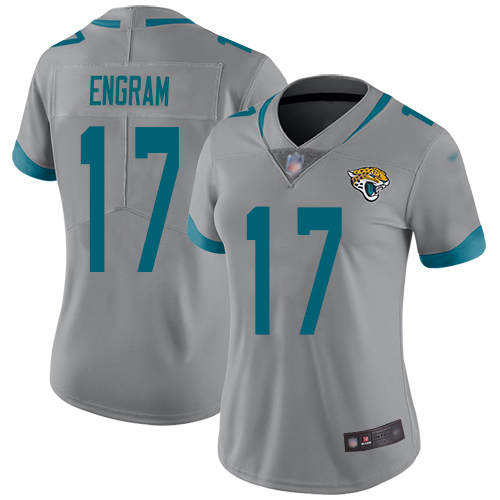 Jaguars #17 Evan Engram Silver Women's Stitched Limited Inverted Legend Jersey