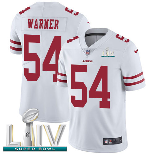 49ers #54 Fred Warner White Super Bowl LIV 2020 Men's Stitched Vapor Untouchable Limited Jersey