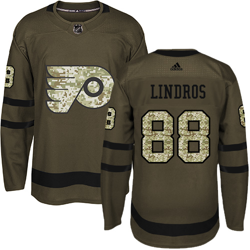 Adidas Philadelphia Flyers #88 Eric Lindros Green Salute to Service Stitched Jersey Men's
