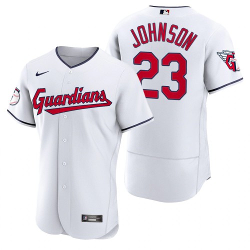 Cleveland Guardians #23 Daniel Johnson White Men's 2022 Authentic Home Jersey Men's