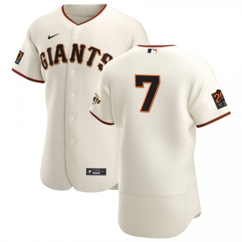 San Francisco San Francisco Giants #7 Donovan Solano Men's Cream Home 2020 Authentic 20 at 24 Patch Player Jersey Men's